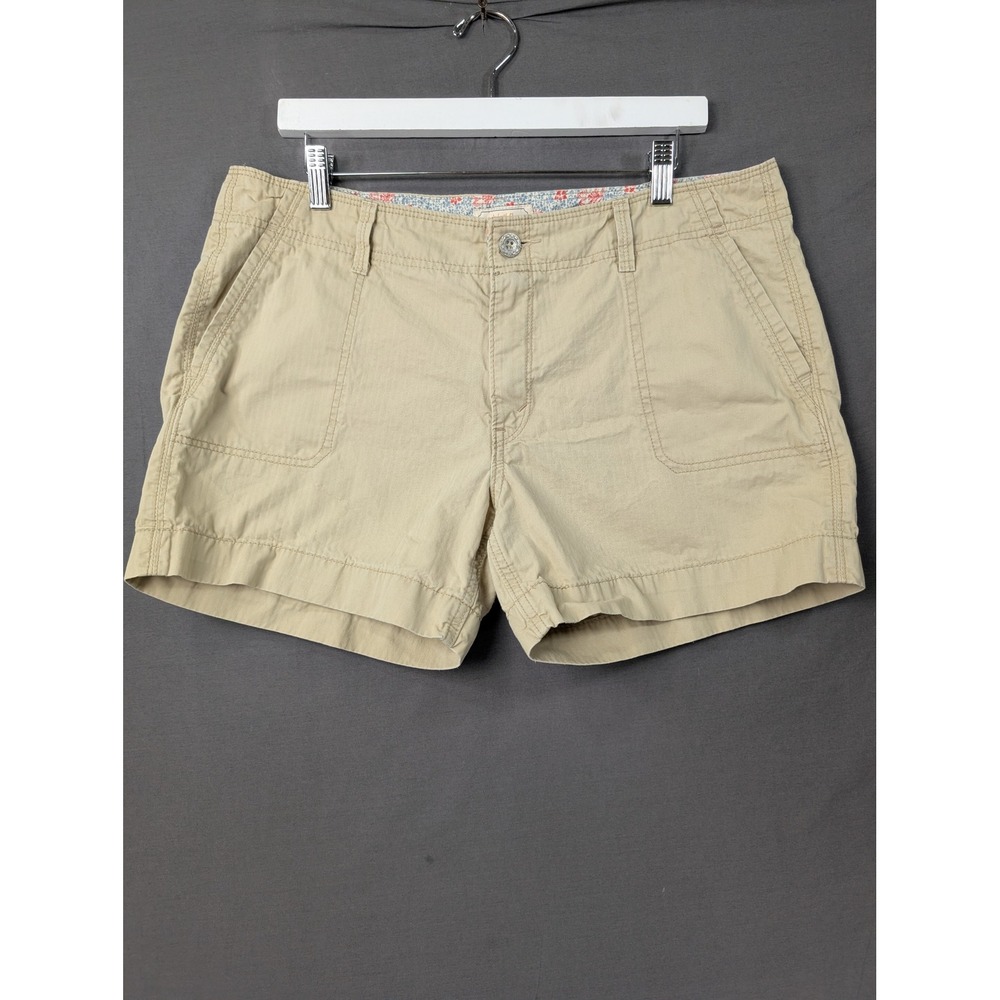 Levis‎ Womens Khaki Chino Shorts Size 12 Tan Cotton Casual Mid Rise 6403